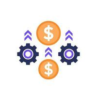 payments processing, financial operations icon, flat vector