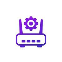 router, modem settings icon on white vector