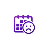bad day icon with emoji and calendar vector