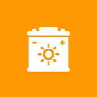 storing solar energy icon with a battery vector