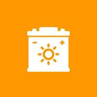 storing solar energy icon with a battery vector