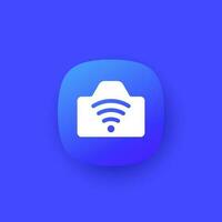 camera with wi-fi connection icon, vector