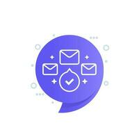 email marketing icon with a check mark, vector