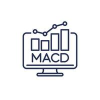 MACD trading indicator line icon vector