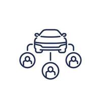 carsharing line icon with a car vector