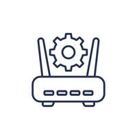 router, modem settings line icon vector