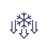 defrost line icon, vector sign