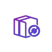 parcel return icon with a box vector