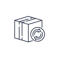 parcel return line icon with a box vector