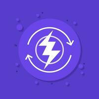 Recharge, electric charger vector icon