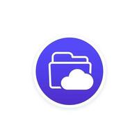 cloud folder icon for apps vector