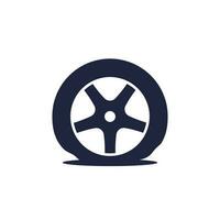 flat tire icon on white vector