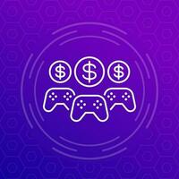 money for games icon, line vector design