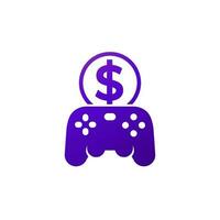 play to earn icon with a gamepad vector