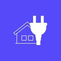 electric home, house icon with a plug vector