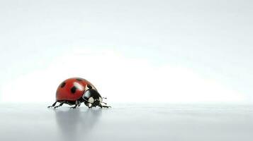 Photo of a ladybug on white background. Generative AI