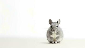 foto de un ardilla en blanco antecedentes. generativo ai