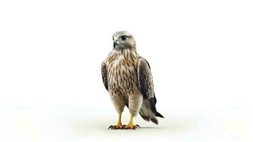 Photo of a Bird of prey on white background. Generative AI