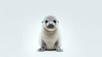 Photo of a sealion on white background. Generative AI