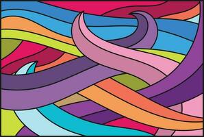 Abstract Colorful Trendy Vibrant Wave Line Swirl Background Design vector