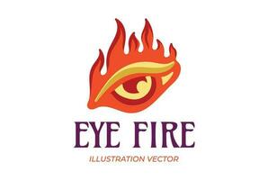 Red Orange Hot Burn Eye Fire Flame Illustration Vector