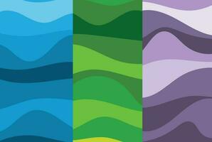 Colorful Triple Abstract Wave Line Background Design vector