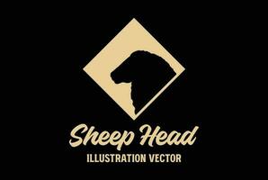 Simple Minimalist Goat Sheep Head Silhouette Illustration Vector