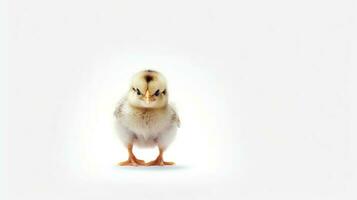 Photo of a chicken on white background. Generative AI