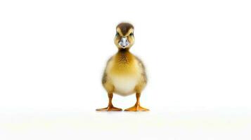 Photo of a duck on white background. Generative AI