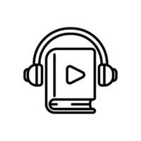 audiobook icon vector in line style
