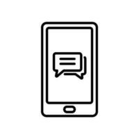 online chat icon vector in line style