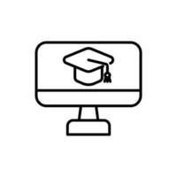 online learning icon vector in line style