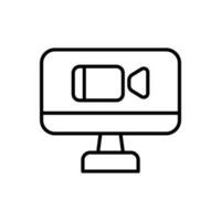 video conference icon vector in line style