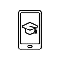 online learning icon vector in line style