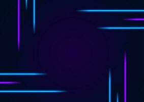 Blue and purple neon lines abstract tech background vector
