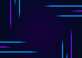 Blue and purple neon lines abstract tech background vector