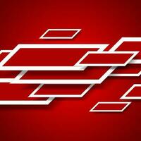 Bright red and bright tech geometric background vector