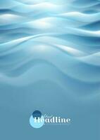 Bright blue wavy abstract background vector