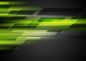 Tech dark background with green glowing light vector