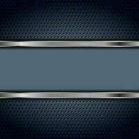 Dark blue and metallic tech background vector