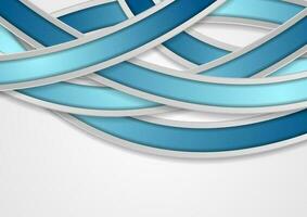 Abstract blue wavy corporate background vector