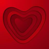 Big red hearts abstract Valentines Day background vector