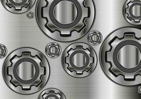 Abstract technology metallic gears vector design