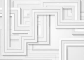 White tech abstract geometric background vector