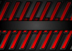 Red and black contrast abstract technology background vector