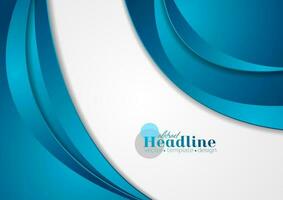 Blue corporate wavy abstract background vector