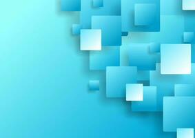Light blue abstract tech squares background vector