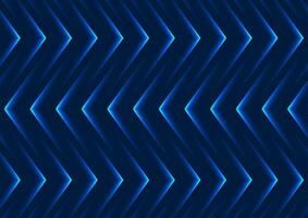 Blue abstract neon arrows tech geometric background vector