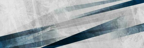 Dark blue grunge stripes abstract banner design vector