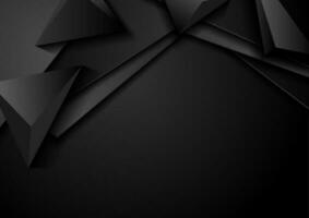 Black abstract corporate background with 3d pyramids vector